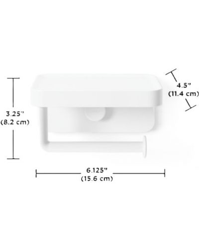 Držač za toaletni papir i polica Umbra - Flex Adhesive, bijeli - 4