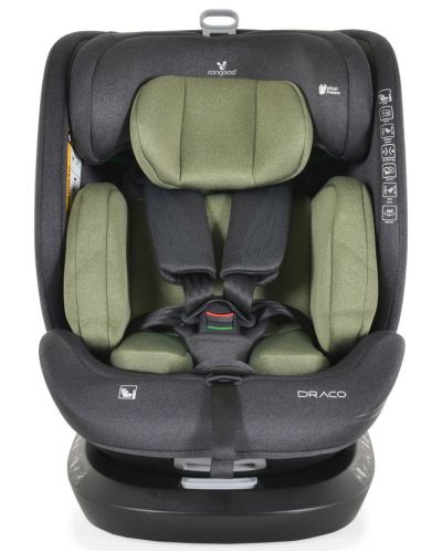 Autosjedalica Cangaroo - Draco, 360°, I-Size, IsoFix, 40-150 cm, maslinasto zelena - 5