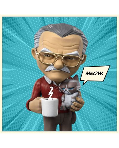 Статуетка Iron Studios Icons: Stan Lee - Stan Lee with Grumpy Cat, 14 cm - 10