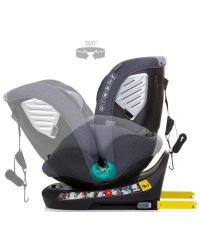 Autosjedalica Chipolino - Supreme, 360°, IsoFix, i-Size, 40-150 cm, granit - 8