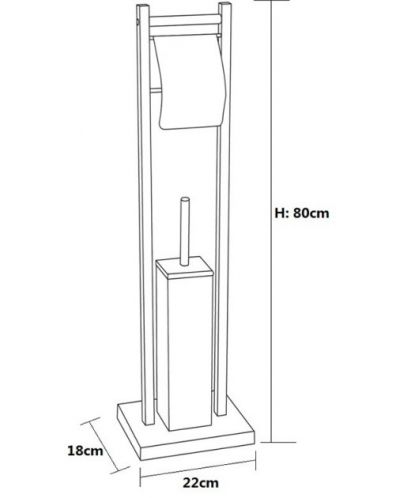 WC stalak s postoljem i četkom Inter Ceramic - 3811C, metalik - 4