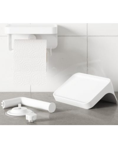 Držač za toaletni papir i polica Umbra - Flex Adhesive, bijeli - 9