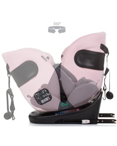 Autosjedalica Chipolino - Motion, 360°, I-size, 40-150 cm, flamingo - 8