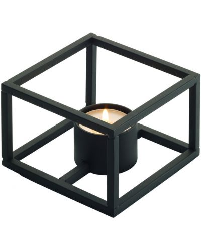 Svijećnjak Philippi - Cubo, 10 x 10 x 7 cm, crni - 1