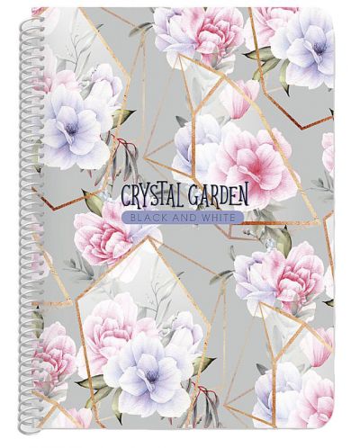 Bilježnica Black&White Crystal Garden - В5, 105 listova, asortiman - 4