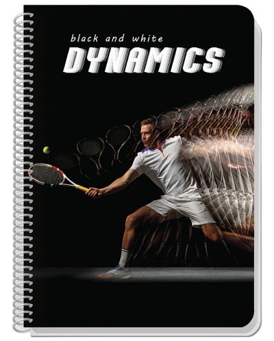 Bilježnica sa spiralom Black&White Dynamics - A4, 80 listova, široki redovi, asortiman - 1