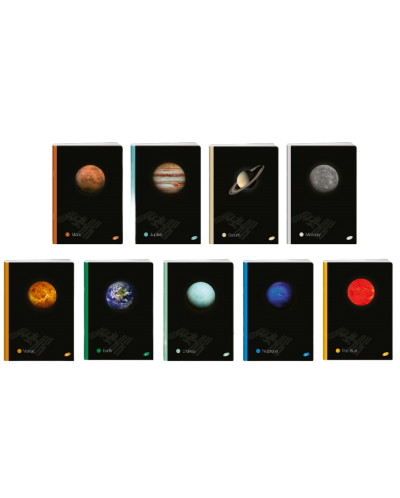 Bilježnica Elisa - Planets, A5, 62 listа, široki redovi, asortiman - 1