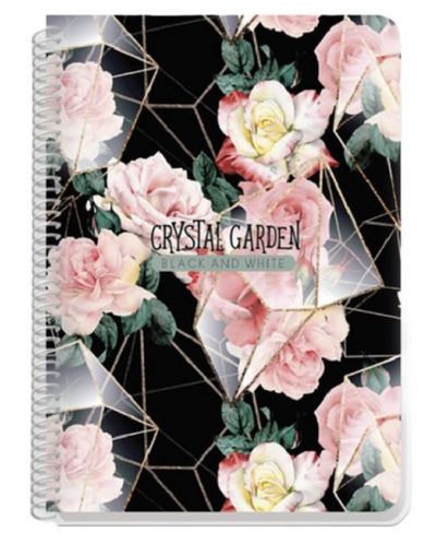 Bilježnica Black&White Crystal Garden - В5, 140 listova, asortiman - 1