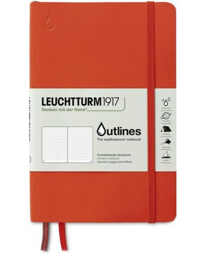 Bilježnica Leuchtturm1917 - Outlines, B6+, vodootporna, narančasta - 1