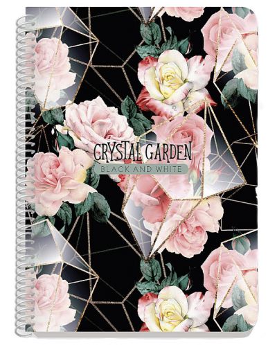 Bilježnica Black&White Crystal Garden - В5, 105 listova, asortiman - 3