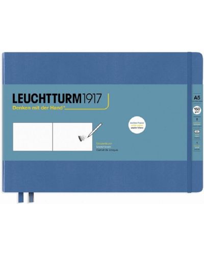 Bilježnica Leuchtturm1917 A5 Sketchbook Landscape - Medium, plava - 1