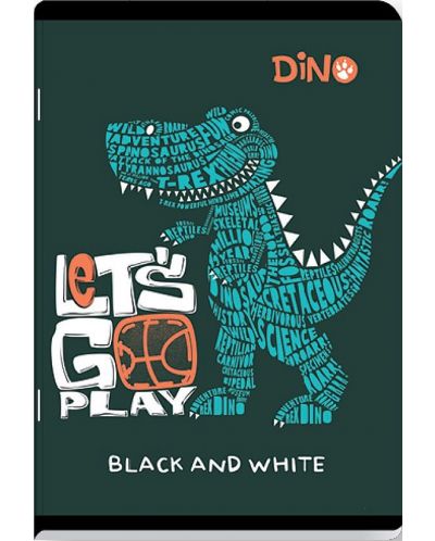 Školska bilježnica Black&White - Dinosauri i čudovišta, A5, 24 lista, veliki kvadrati, asortiman - 5