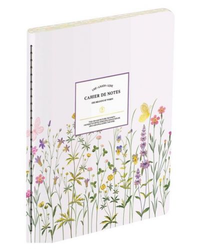 Rokovnik Victoria's Journals Florals - Svijetloljubičasti, laminirane korice, u redovima, 48 listova, B5 - 1