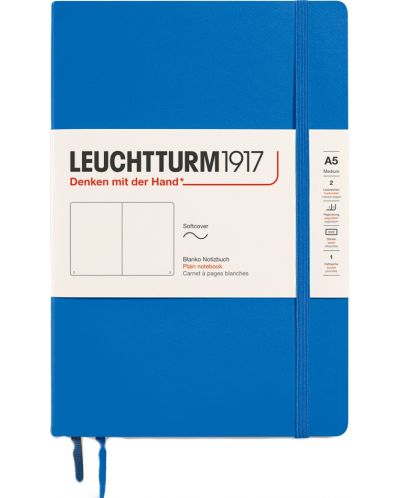 Bilježnica Leuchtturm1917 New Colours - A5, bijele stranice, Sky - 1
