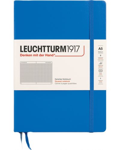 Bilježnica Leuchtturm1917 New Colours - A5, stranice na kvadratiće, Sky - 1