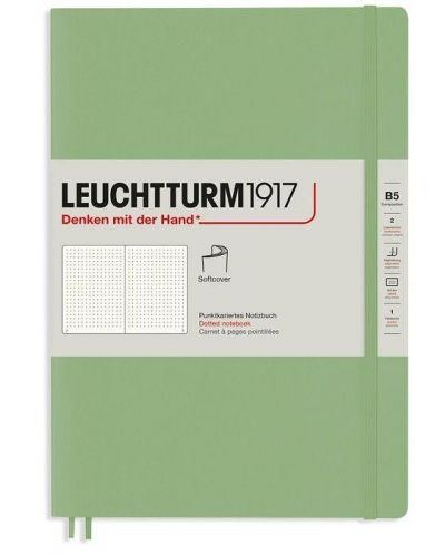 Rokovnik Leuchtturm1917 Composition - B5, svijetlozeleni, točkaste stranice, meki uvez - 1