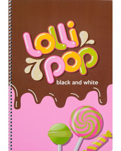 Bilježnica Black&White - Lolly Pop, А4, 80 listova, široki redovi, asortiman - 1