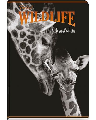Školska bilježnica Black&White - Wildlife, A4, 60 listova, široki redovi, asortiman - 1