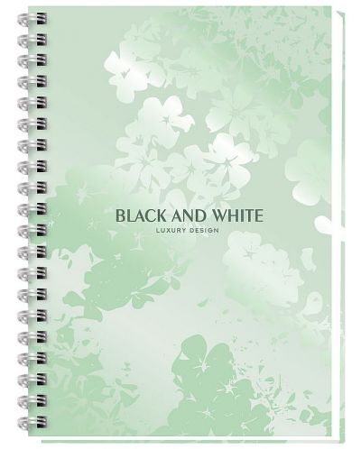 Bilježnica sa spiralom Black&White - Luxury Flowers, A4, 100 listova, 2 teme, asortiman - 4