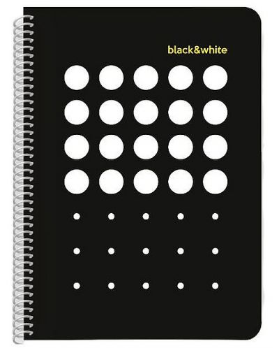 Bilježnica Black&White Exclusive dots - A4, široki redovi, asortiman - 5