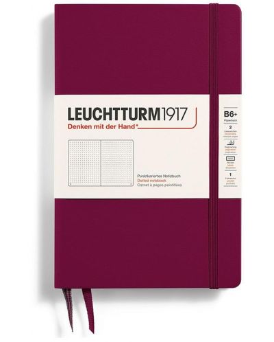 Rokovnik Leuchtturm1917 Paperback - B6+, crveni, točkaste stranice, tvrdi uvez - 1