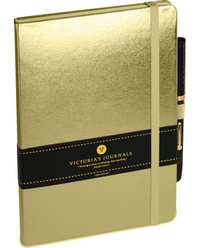Bilježnica s tvrdim uvezom Victoria's Journals A5, zlatna - 1