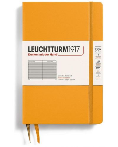 Rokovnik Leuchtturm1917 Paperback - B6+, narančasti, linirani, tvrdi uvez - 1