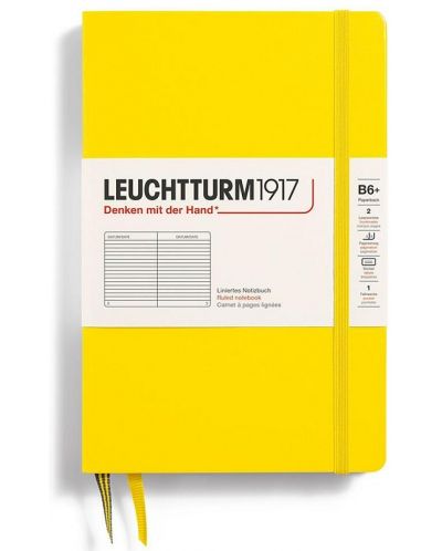 Rokovnik Leuchtturm1917 Paperback - B6+, žuti, linirani, tvrdi uvez - 1