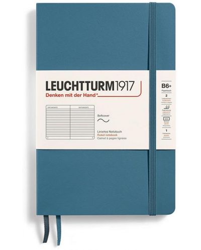 Rokovnik Leuchtturm1917 Paperback - B6+, plavi, linirani, meki uvez - 1