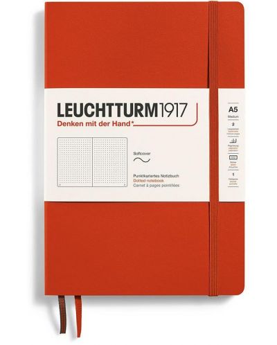 Rokovnik Leuchtturm1917 Natural Colors - A5, crveni, točkaste stranice, meki uvez - 1