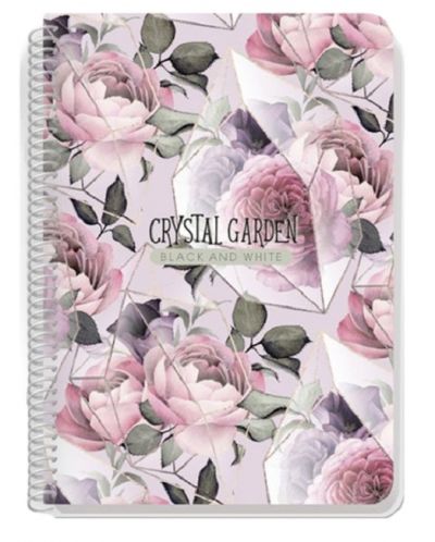 Bilježnica Black&White Crystal Garden - В5, 140 listova, asortiman - 3