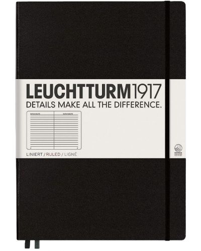 Rokovnik Leuchtturm1917 Notebook Master Classic A4 - Crna, u redovima - 1