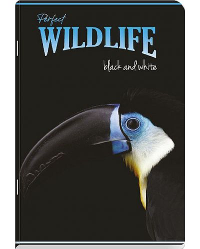 Školska bilježnica Black&White - Wildlife, A4, 60 listova, široki redovi, asortiman - 3