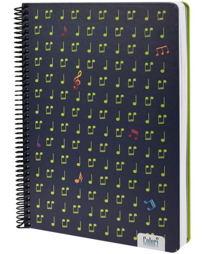 Bilježnica sa spiralom Colori - A4, 200 listova, široki redovi, tvrdi uvez, asortiman - 4