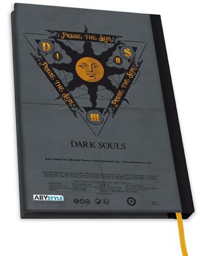Bilježnica ABYstyle Games: Dark Souls - Praise the Sun, A5 format - 2