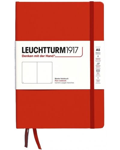 Rokovnik Leuchtturm1917 Natural Colors - A5, crveni, bijele stranice, tvrdi uvez - 1