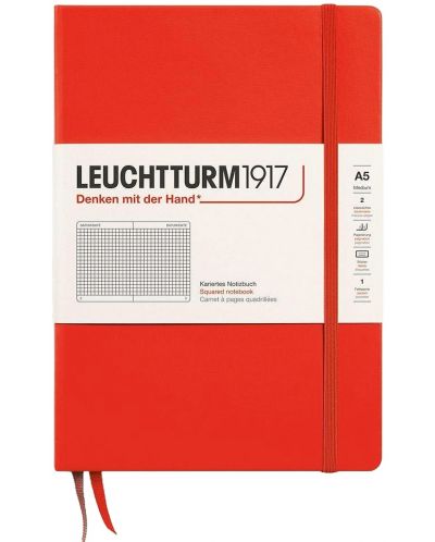 Bilježnica Leuchtturm1917 New Colours - А5, stranice na kvadratiće, Lobster, tvrdi uvez - 1