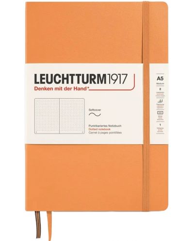 Bilježnica Leuchtturm1917 New Colours - A5, točkaste stranice, Apricot, meki uvez - 1