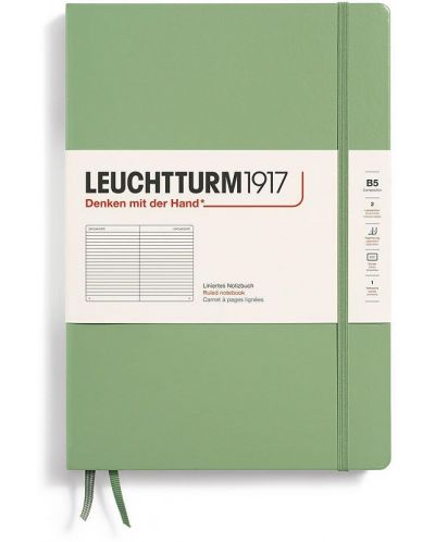 Rokovnik Leuchtturm1917 Composition - B5, svijetlozeleni, liniran, tvrdi uvez - 1