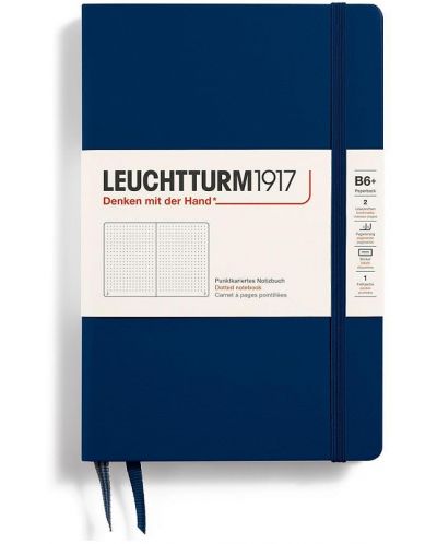 Rokovnik Leuchtturm1917 Paperback - B6+, tamnoplavi, točkaste stranice, tvrdi uvez - 1