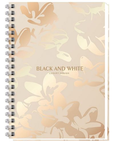 Bilježnica sa spiralom Black&White - Luxury Flowers, A4, 100 listova, 2 teme, asortiman - 3