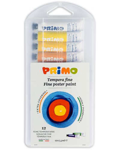 Tempera boje Primo - 12 boja х 7.5 ml - 1