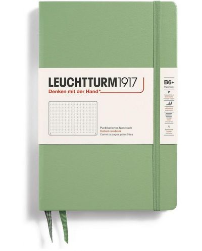 Rokovnik Leuchtturm1917 Paperback - B6+, svijetlozeleni, točkaste stranice, tvrdi uvez - 1