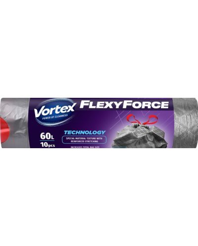 Vreće za smeće Vortex - Flexy Force, 60 l, 10 komada - 1