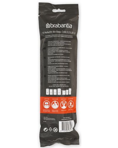Vrećica za smeće Brabantia - PerfectFit, veličina D, 15-20 l, 10 komada - 2