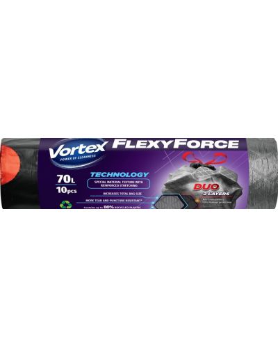 Vreće za smeće Vortex - Flexy Force, 70 l, 10 komada - 1