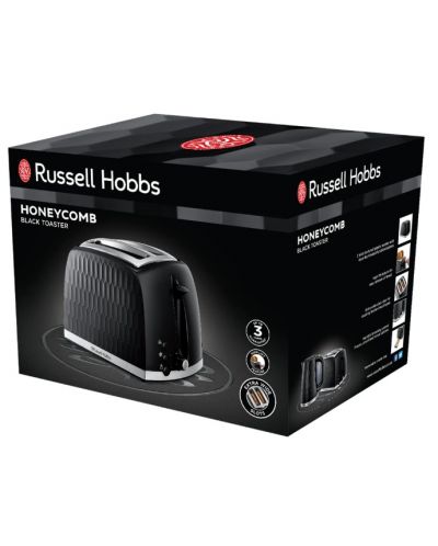 Toster Russell Hobbs - Honeycomb 2S, 850W, 4 stupnja, crni - 6