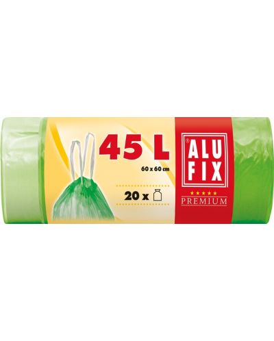 Vreće za smeće s vezama ALUFIX - 45 l, 20 komada, zelene - 1