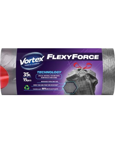Vreće za smeće Vortex - Flexy Force, 35 l, 15 komada - 1