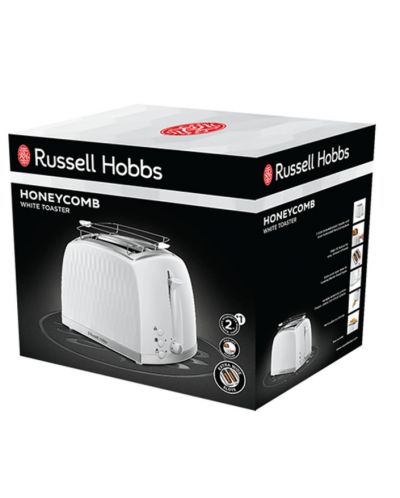 Toster Russell Hobbs - Honeycomb 2S, 850W, 4 stupnja, bijeli - 8